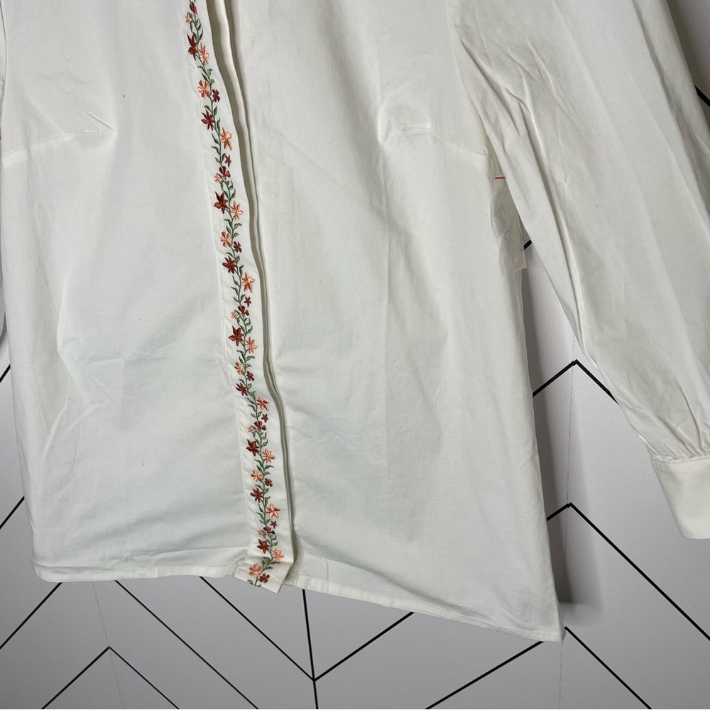 ModCloth | Thriving Trellis Embroidered Button Down Shirt Size XS NWT - Picture 5 of 11